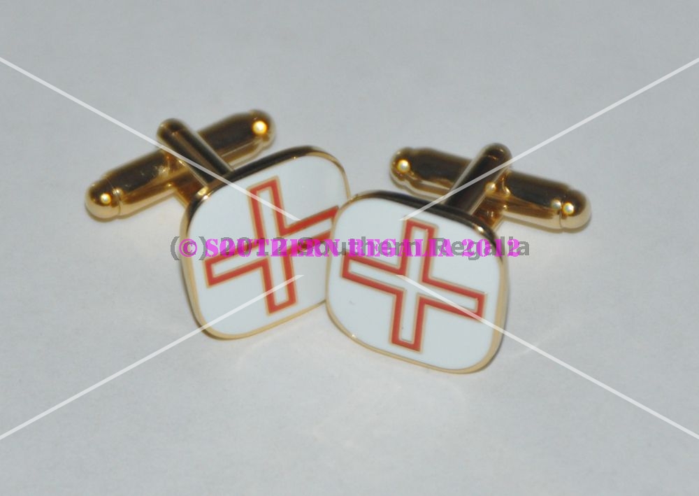 St Thomas of Acon Gold Plated & Enamel Cufflinks - Click Image to Close